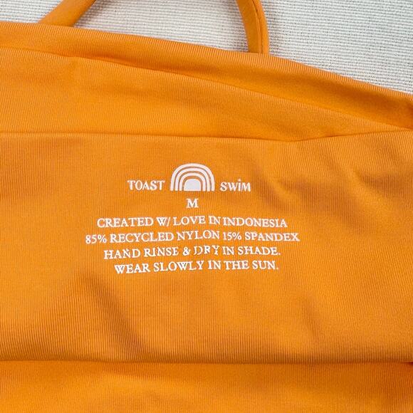 Free People Toast Swim Women’s Apex Halter Bikini Top Medium Nectarine Orange - Picture 2 of 9